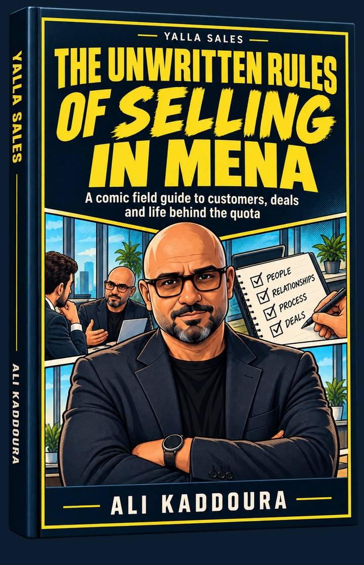 The Unwritten Rules of Selling in MENA — book cover, by Ali Kaddoura