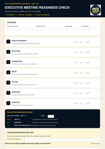 Executive Meeting Readiness Check, page preview